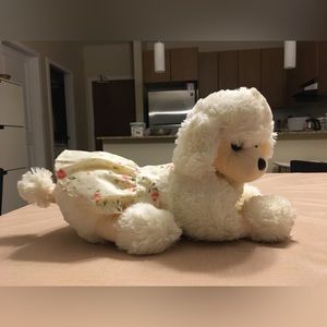 A new dog in a 💐dress.